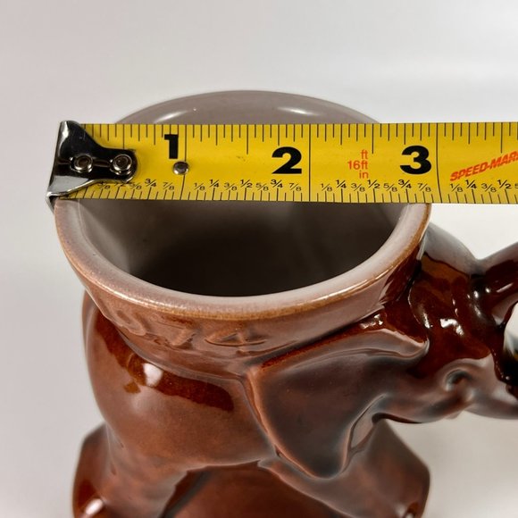 Vtg Frankoma Elephant Mug Cup Stoneware Glaze Brown Republican GOP Political 70s - Picture 13 of 13